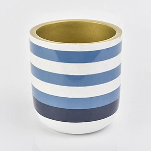 Round customized ceramic candle jar electroplating votive candle holders party decor