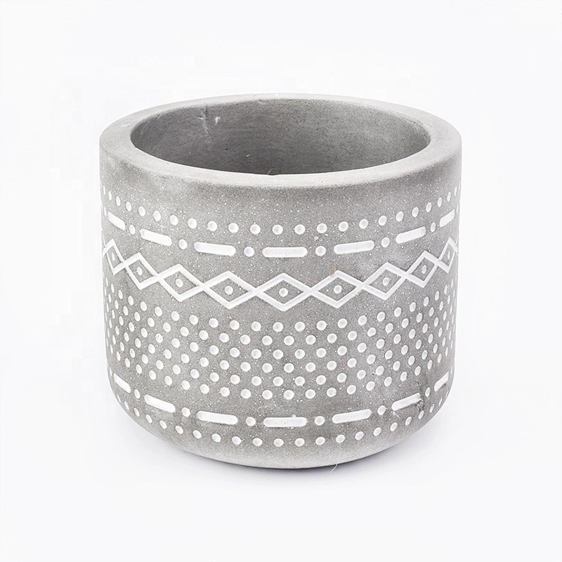 Wholesale grey concrete candle container tin personalized home decorative