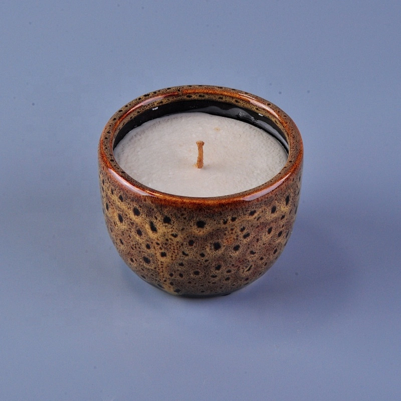8oz 10oz Wholesale amber tea light ceramic candle jar