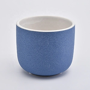 12oz candle wax jar Frosting ceramic candle containers  wholesale
