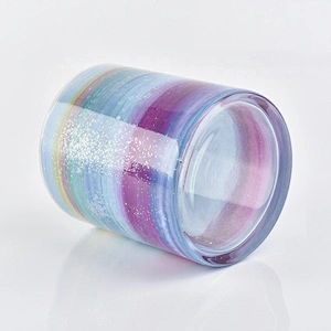 Colorful customized candle vessel glass candle holder wedding decor wholesales