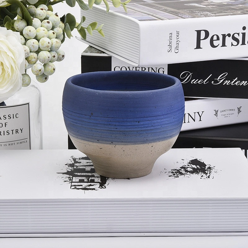 Colored glazed ceramic candle jar votive wick holders home decoration