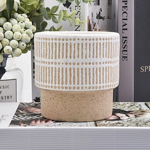 Custom ceramic candlestick stone candle jars home decoration