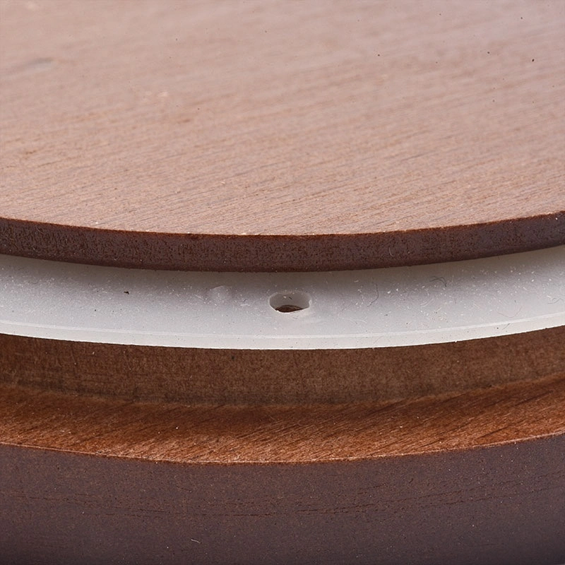 Chocolate wooden lids for glass candle jar supplier
