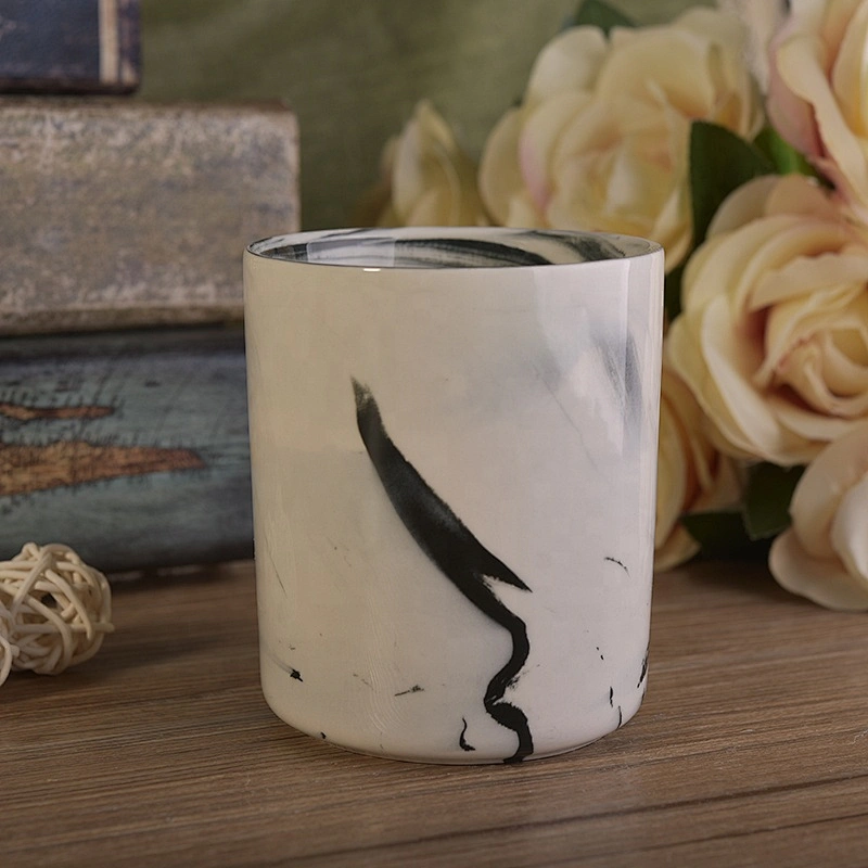 Handmade ceramic candle jar home decoration