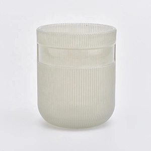 Cylinder customized striped candle vessel glass candle holder wedding centerpieces