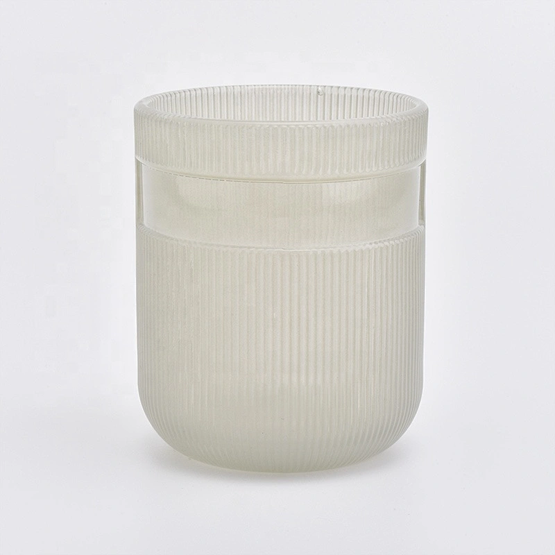 Cylinder customized striped candle vessel glass candle holder wedding centerpieces