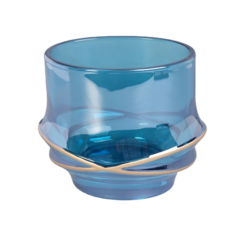 Sunny glassware luxury blue white wedding tealight Glass candle holders decor