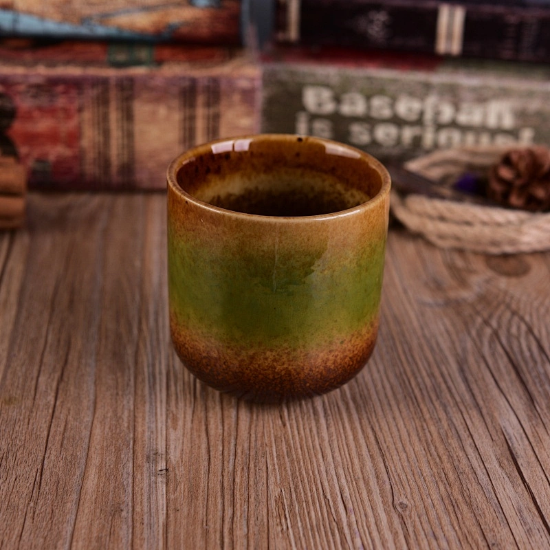 Customized ceramic candle containers iridescent scented candle holders 400ml