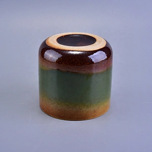 Cylinder ceramic iridescent candle jars wholesales