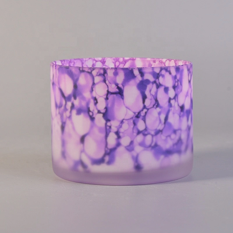 Colorful sprayed glass candle container home decor wholesale