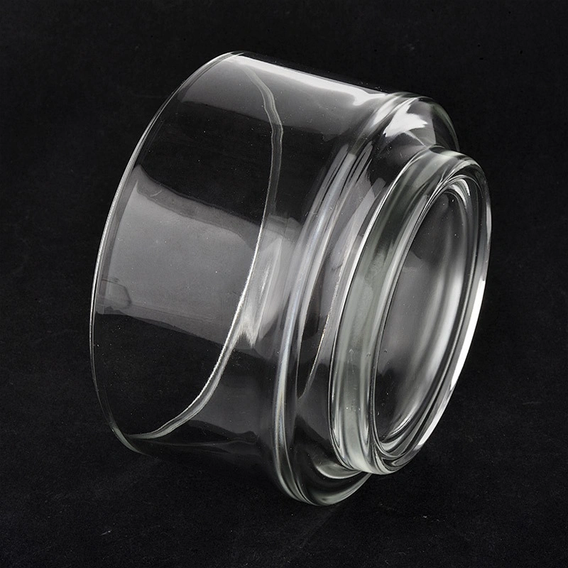 stackable wide glass candle jars