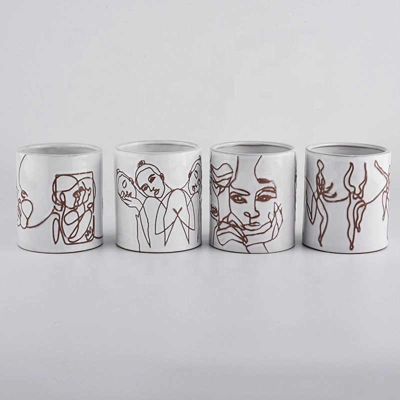 wholesale straight sided ceramic candle containers