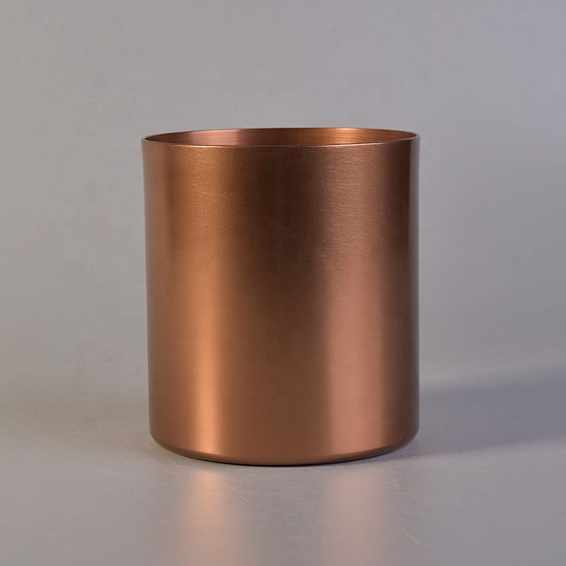 glossy metal vessel for candles, metal candle jars