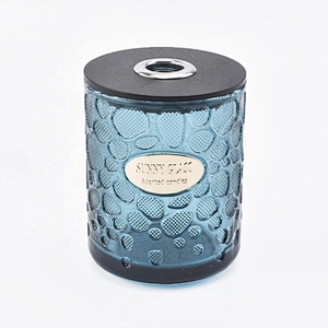 Unique candle holder glass votive diffuser bottle with wood lid