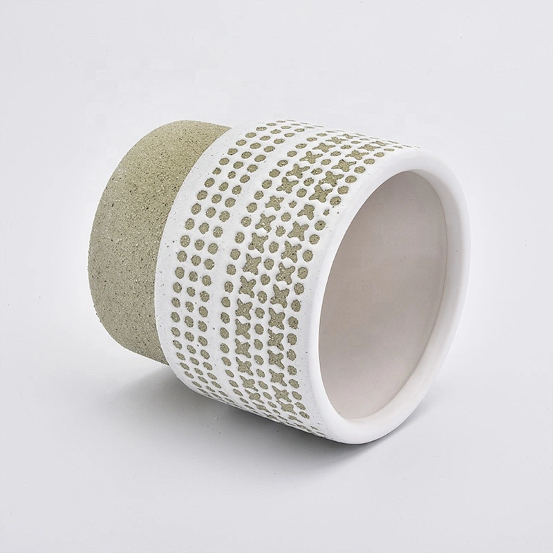 Mable ceramic candle jars frosted candle holders wedding decoration