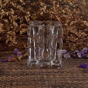 Clear square candle jar glass candle cups wholesales