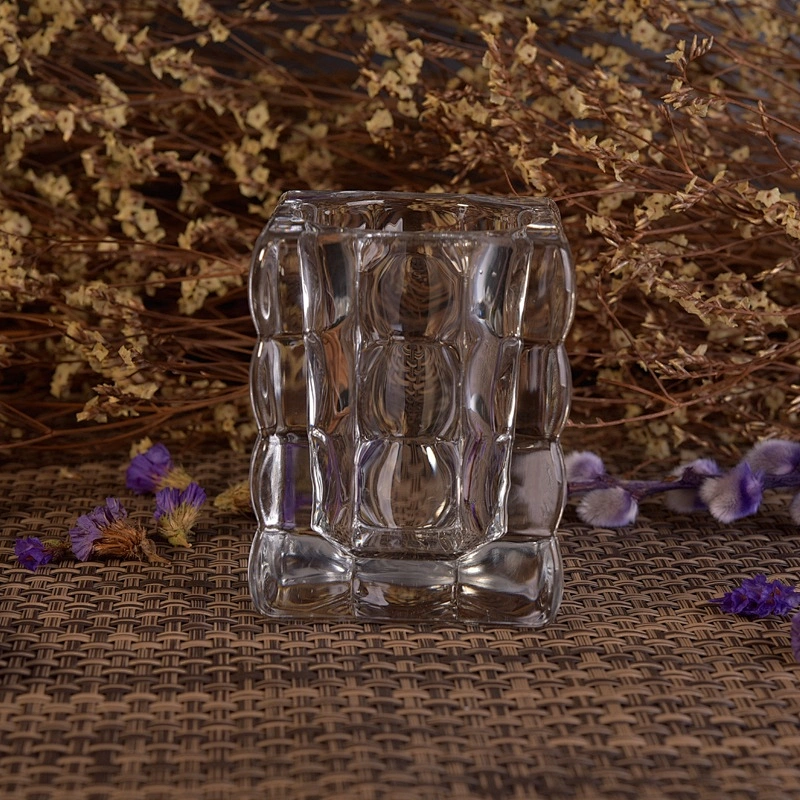 Clear square candle jar glass candle cups wholesales