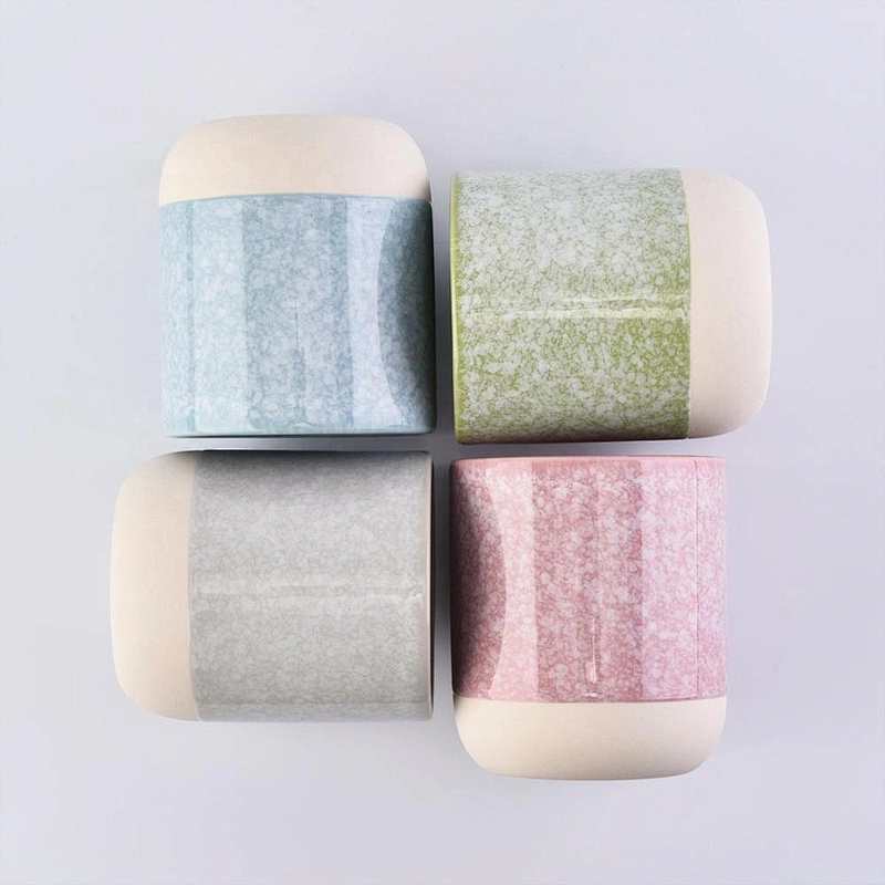 10oz ceramic jars with colorful glazing for candle making