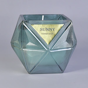 10oz 12oz 14oz Sunny scented Luxury Hexagon custom glass candle jar
