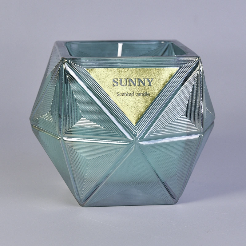 10oz 12oz 14oz Sunny scented Luxury Hexagon custom glass candle jar