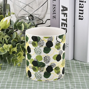 empty candle jars ceramic with decal printing