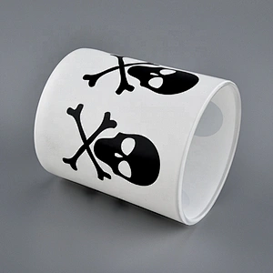 skull pattern on matter color glass candle jars