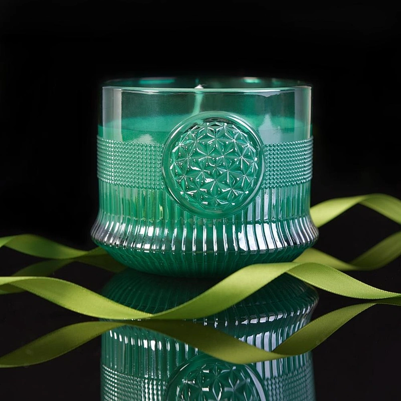 10oz Luxury custom diamond crystal glass candle jar bulk
