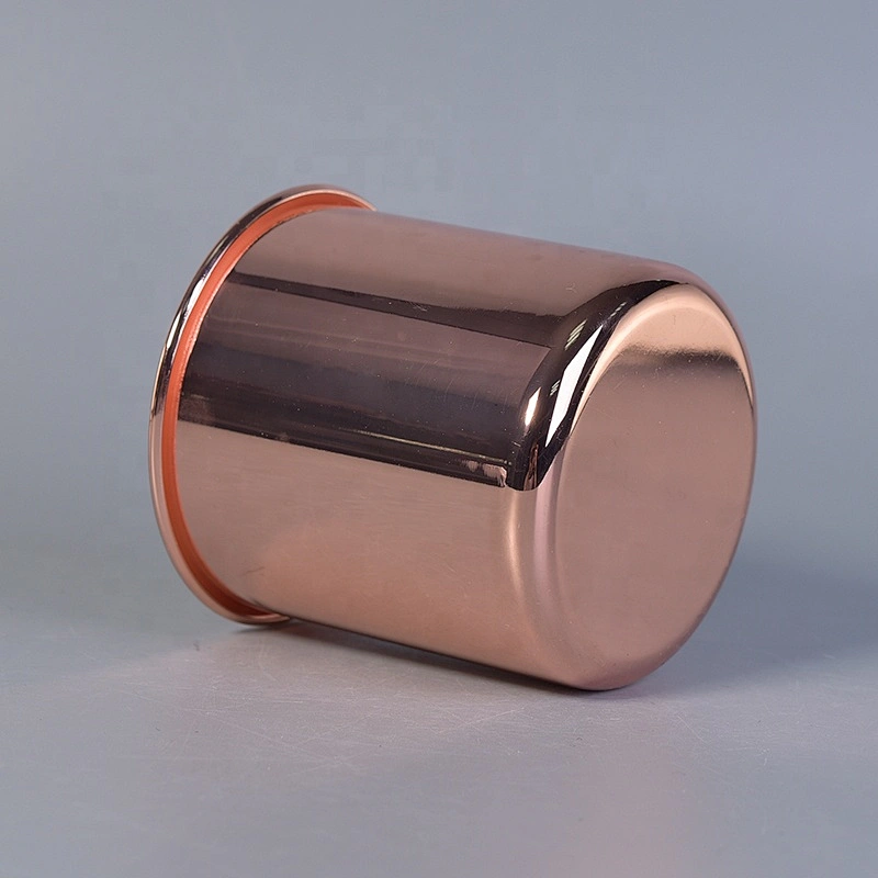 Cylinder Orange Metal Candle Jars Metal candle making vessel for Wedding Decoration use in bulk