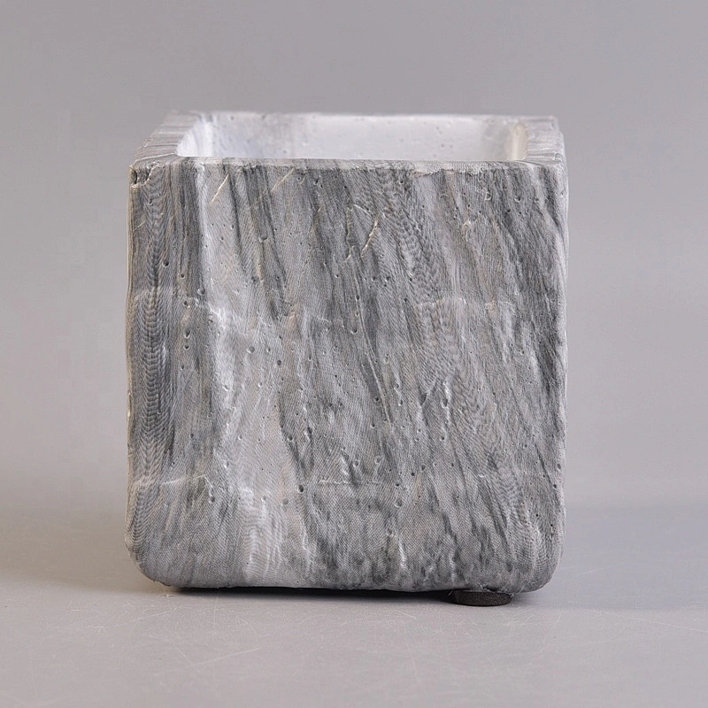 Square concrete candle containers votive candle jar wholesales