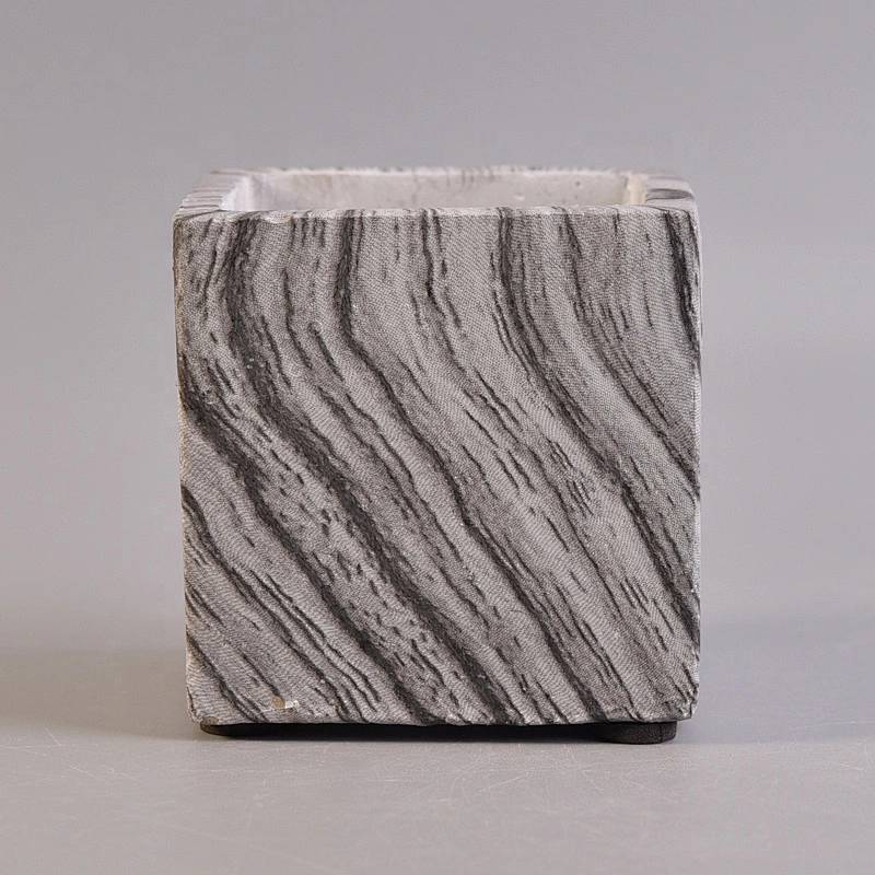 Square concrete candle vessel hurricane candle holders home decoration