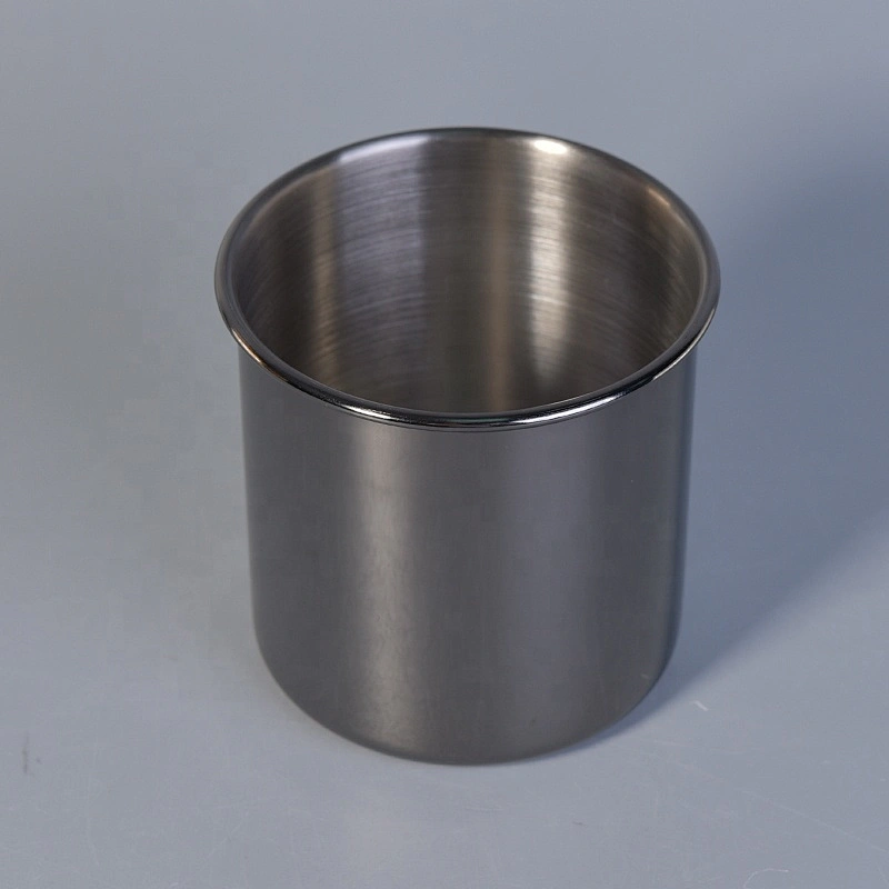 Cylinder silver Candle Jars Metal Container for Wedding Decor in bulk