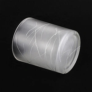 400ml Sunny Frosted cylinder decorative glass candle jar