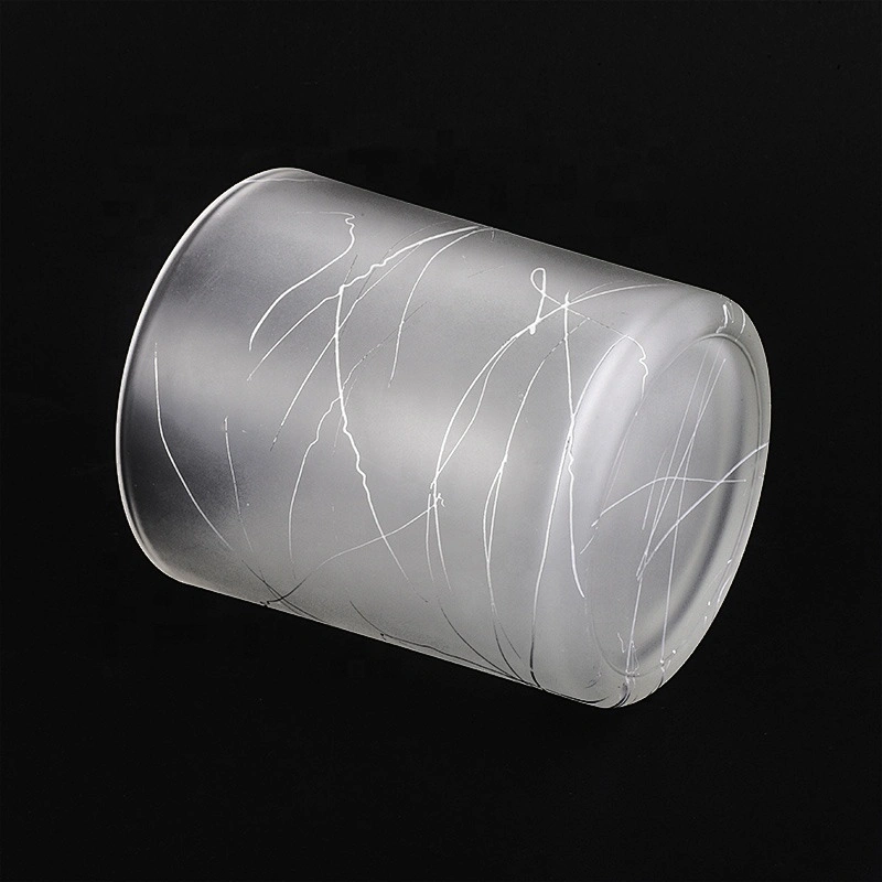 400ml Sunny Frosted cylinder decorative glass candle jar