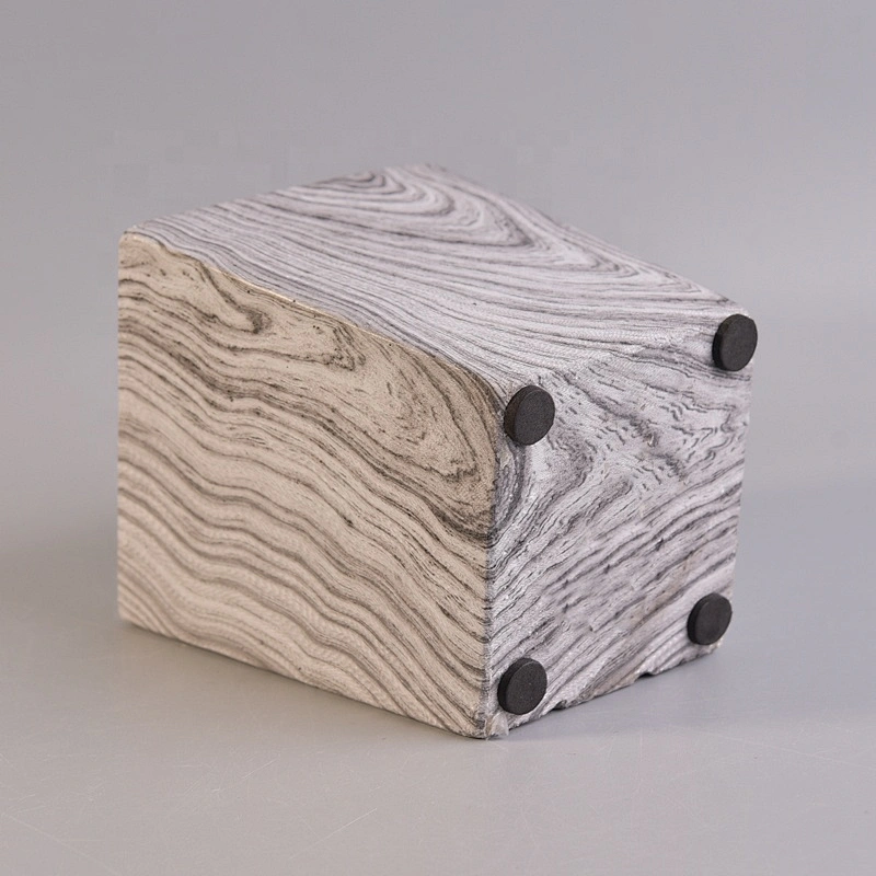 150ml Square concrete candle container Water transfer printing home decor