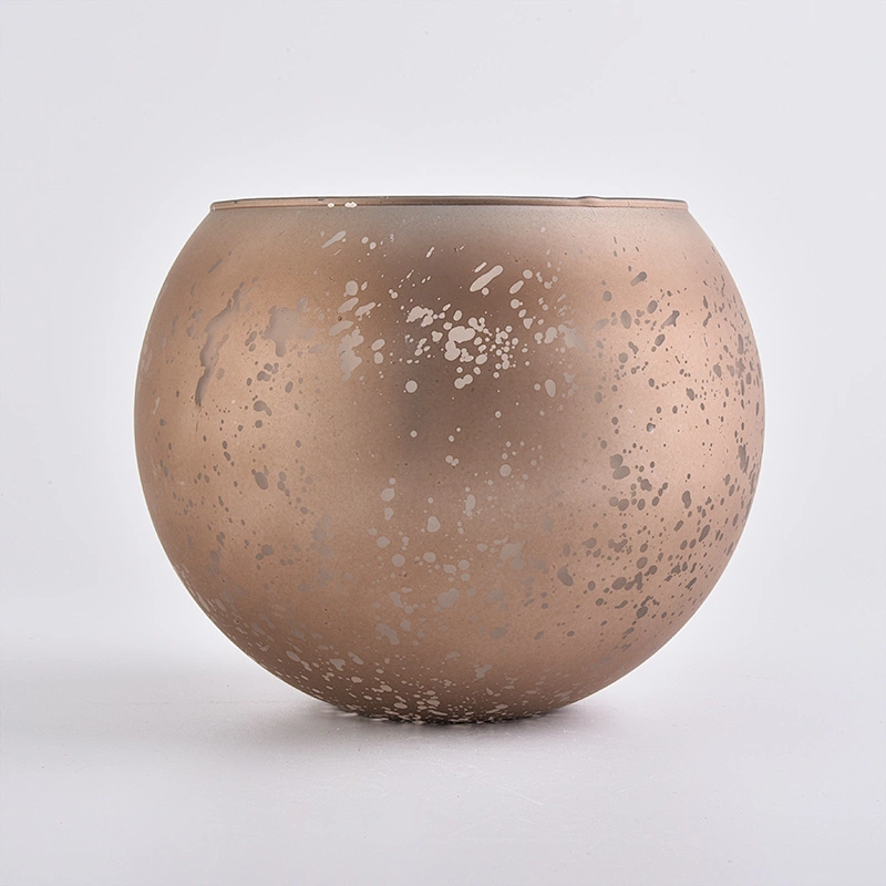 bowl shape glass candle container,  mercury glass candle jars for home decor