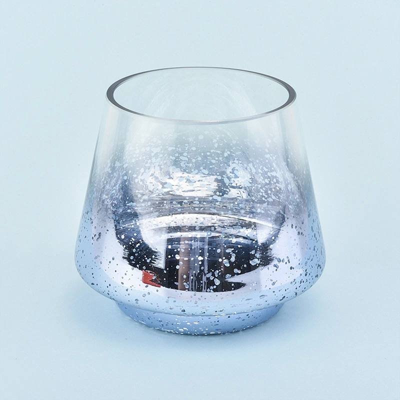 Blue Mercury glass candle holder 8oz