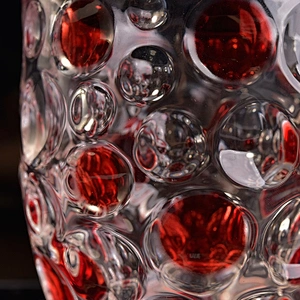 Wholesales red dotted glass candle jars home decoration