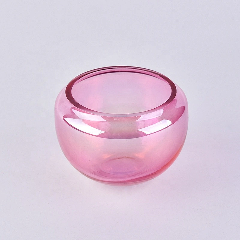 Pink glass candle jars home decoration wholesale