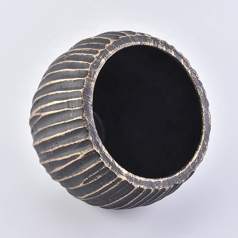 Wholesale Ceramic Candle Holder Metal Look Coconut Shell Home Decoration