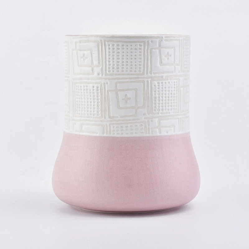 Luxury glazed ceramic votive candle jars customized candle holders home decor wholesale