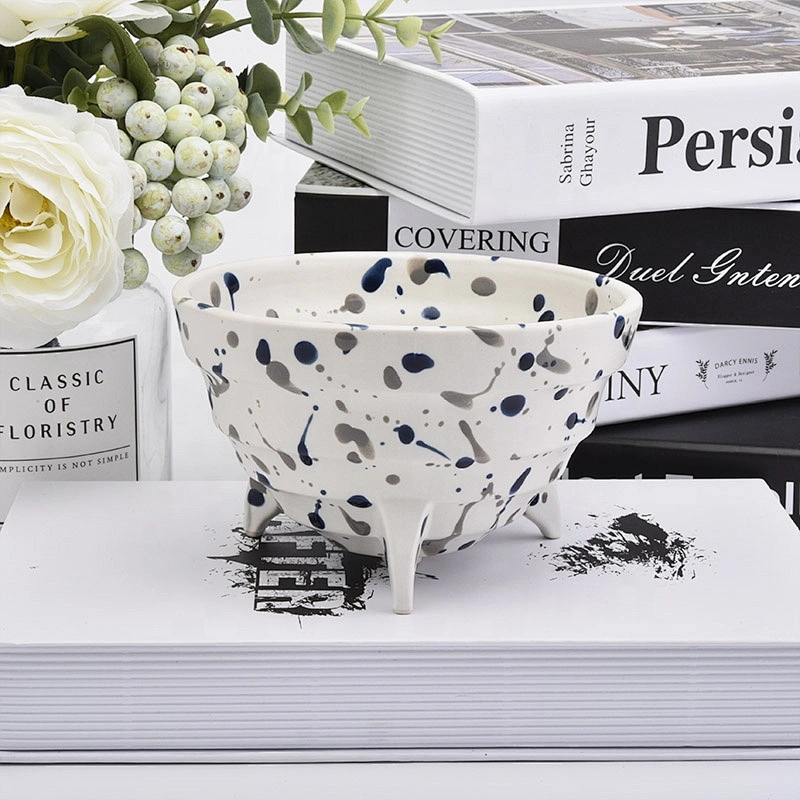 Unique handmade glazed ceramic candle vessel home decoration