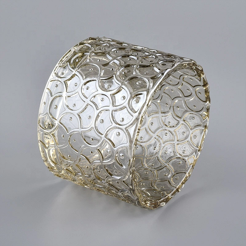 Sunny plating glass candle holder with crystal lids for home decoration