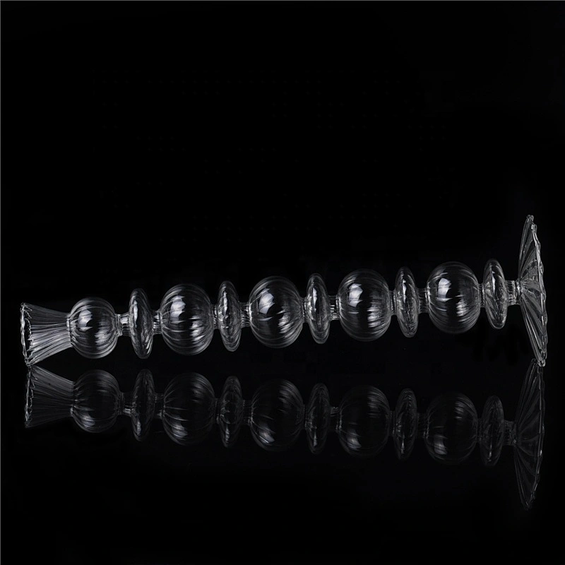 Wholesales clear glass candlestick borosilicate candle holder home decoration