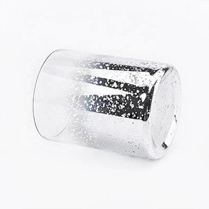 Cylinder customized mercury glass candle vessel