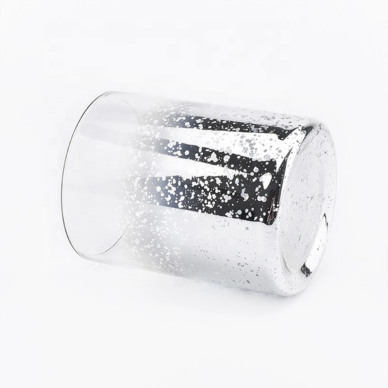 Cylinder customized mercury glass candle vessel