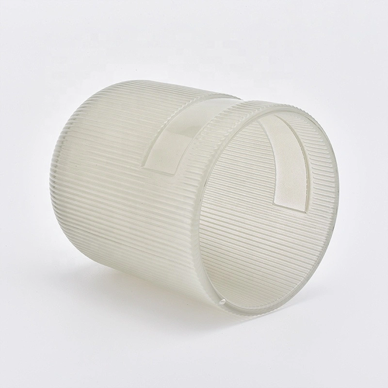 Cylinder customized striped candle vessel glass candle holder wedding centerpieces