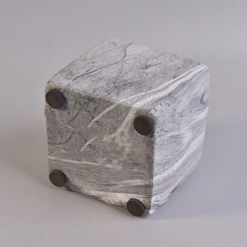 Square concrete candle vessel hurricane candle holders home decoration