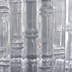 transparent glass candle container with pattern, luxury glass candle holder