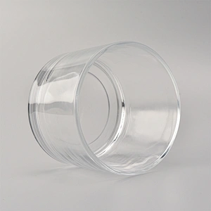 Wide mouth glass vessel for candle making, glass candle container